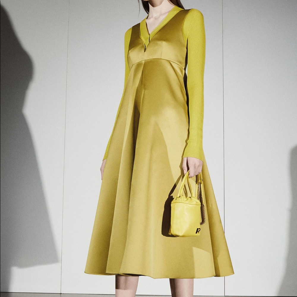 Rochas chartreuse a-line dress sz 44
